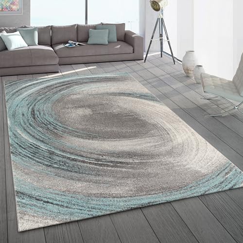Paco Home Teppich Wohnzimmer Schlafzimmer Kurzflor Abstraktes Muster Vintage Geometrisches Design Wellen Grau Türkis Beige, Grösse:200x290 cm Paco Home Teppich Wohnzimmer Schlafzimmer Kurzflor Abstraktes Muster Vintage Geometrisches Design Wellen Grau Türkis Beige, Grösse:200x290 cm von Paco Home