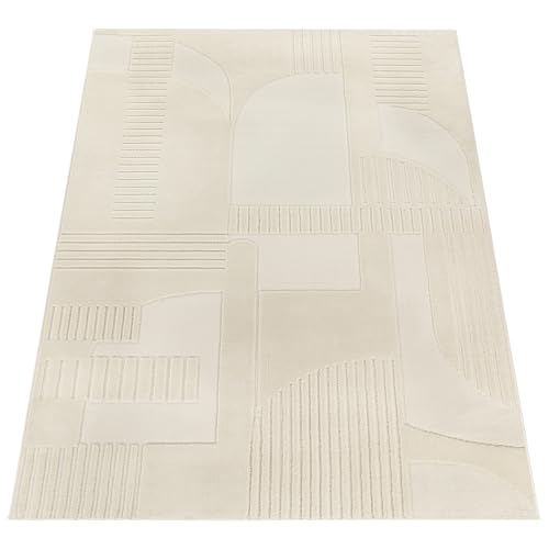 Paco Home Wohnzimmerteppich, Moderner Kurzflor in Creme, 3D Muster, weich, pflegeleicht, Design Teppich, Schlafzimmer, geometrisch, Grösse:80x150 cm Paco Home Wohnzimmerteppich, Moderner Kurzflor in Creme, 3D Muster, weich, pflegeleicht, Design Teppich, Schlafzimmer, geometrisch, Grösse:80x150 cm von Paco Home