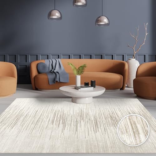 Paco Home Teppich Wohnzimmer Schlafzimmer Kurzflor Skandinavisch Boho Geometrisch Abstrakte Muster weich 3D Effekt Modern Elegant Creme, Grösse:80x300 cm von Paco Home