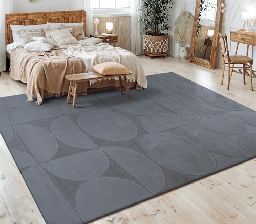 Paco Home Teppich Wohnzimmer Schlafzimmer Kurzflor Skandinavisches Boho Muster Geometrisch Rauten Motiv Einfarbig Weich Modern, Grösse:240x340 cm, Farbe:Anthrazit 6 von Paco Home