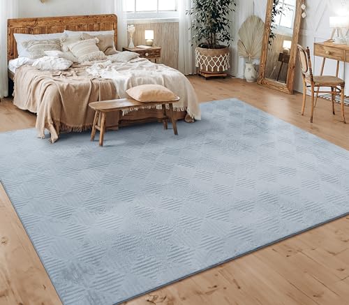 Paco Home Teppich Wohnzimmer Schlafzimmer Kurzflor Skandinavisches Boho Muster Geometrisch Rauten Motiv Einfarbig Weich Modern, Grösse:60x100 cm, Farbe:Grau von Paco Home