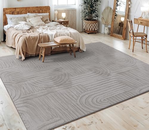 Paco Home Teppich Wohnzimmer Schlafzimmer Kurzflor Skandinavisches Boho Muster Geometrisch Rauten Motiv Einfarbig Weich Modern, Grösse:80x150 cm, Farbe:Grau 7 von Paco Home