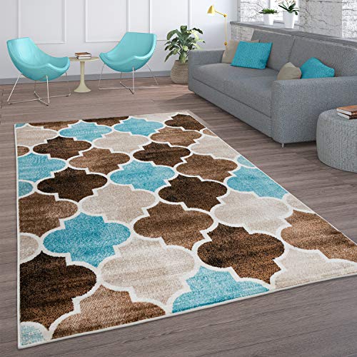 Paco Home Teppich Wohnzimmer Vintage Kurzflor Orientalisch Modern Rautenmuster Geometrisches Design Braun Türkis, Grösse:240x340 cm, Farbe:Beige Paco Home Teppich Wohnzimmer Vintage Kurzflor Orientalisch Modern Rautenmuster Geometrisches Design Braun Türkis, Grösse:240x340 cm, Farbe:Beige von Paco Home