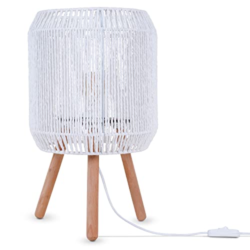 Paco Home Tischlampe Nachttischlampe Schreibtischlampe Nachttisch Lampe Leselampe Lampenschirm Boho Deko Korb E27, Lampenart:Typ 5, Farbe:Weiß Paco Home Tischlampe Nachttischlampe Schreibtischlampe Nachttisch Lampe Leselampe Lampenschirm Boho Deko Korb E27, Lampenart:Typ 5, Farbe:Weiß von Paco Home