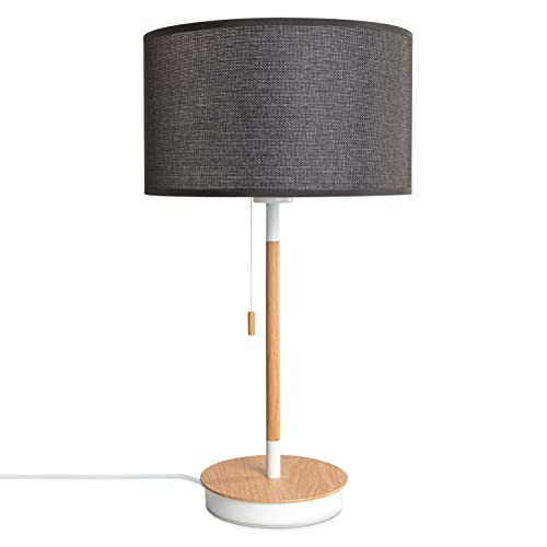 Paco Home Tischlampe Schlafzimmer Stoffschirmlampe Nachttischlampe Textil Schirm E27 Nachttisch Leselampe Skandi Büro Einfarbig Mit Stecker Mit Stecker von Paco Home