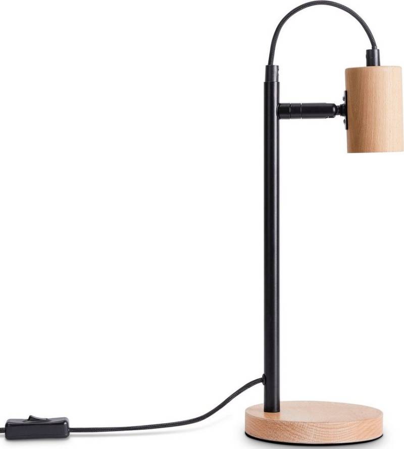 Paco Home Tischleuchte ACHIM, ohne Leuchtmittel, LED Wohnzimmer Schlafzimmer Modern Zeitlos Deko Holz E27 von Paco Home