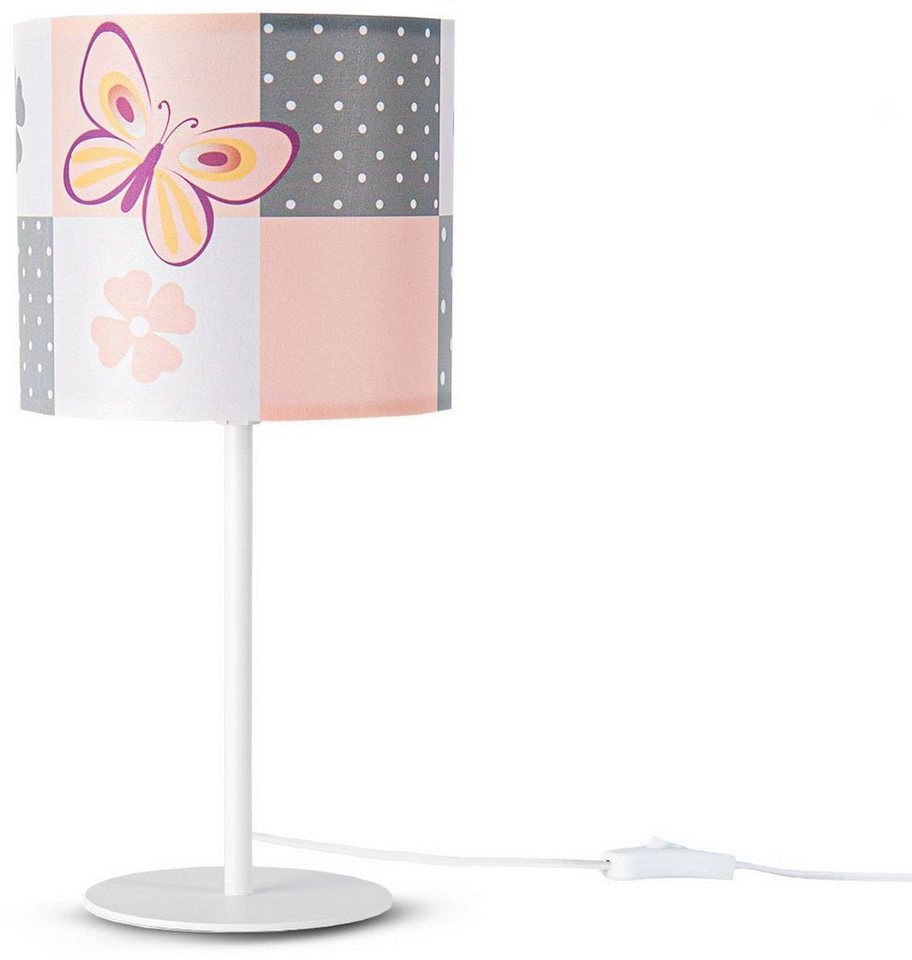 Paco Home Tischleuchte Cosmo 220, ohne Leuchtmittel, Lampe Kinderzimmer Nacht âˆ…18cm Schmetterling Blumen Höhe 36,5cm E14 von Paco Home