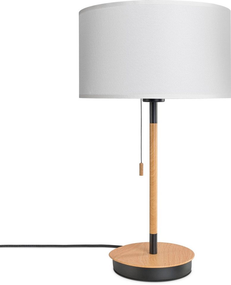 Paco Home Tischleuchte EKO CANVAS UNI COLOR, ohne Leuchtmittel, Nacht Mit Schalter Stofflampe Vintage Skandinavisch von Paco Home