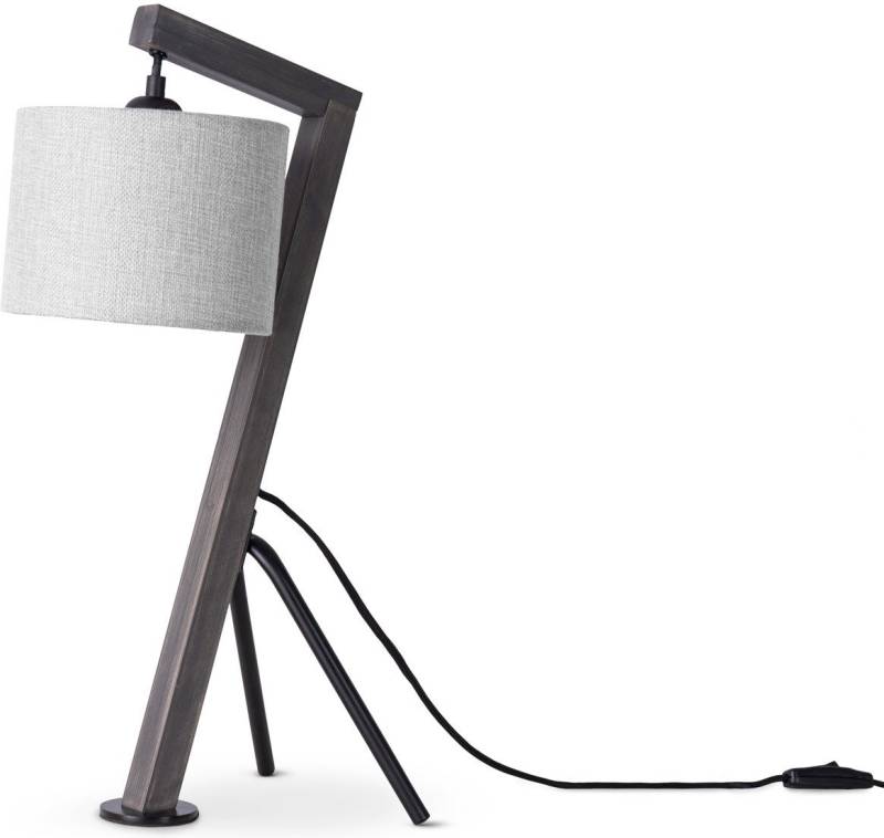 Paco Home Tischleuchte GALLOW, ohne Leuchtmittel, Schreib Holz Dreibein Vintage E27 Galgen Modern Höhe 49cm von Paco Home