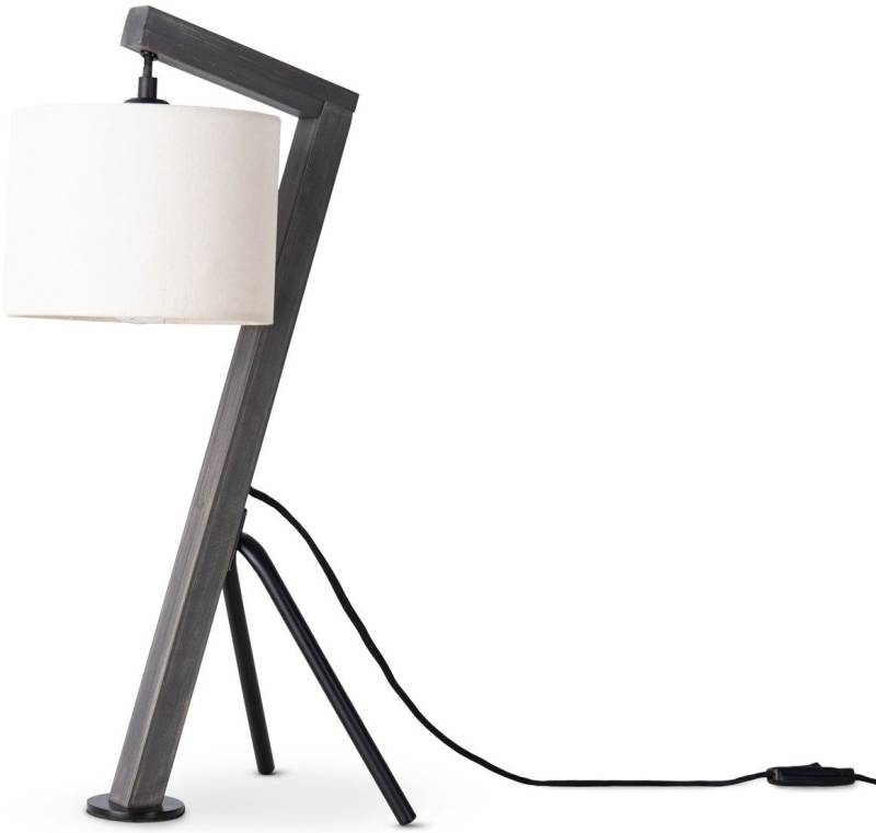 Paco Home Tischleuchte GALLOW, ohne Leuchtmittel, Schreib Holz Dreibein Vintage E27 Galgen Modern Höhe 49cm von Paco Home