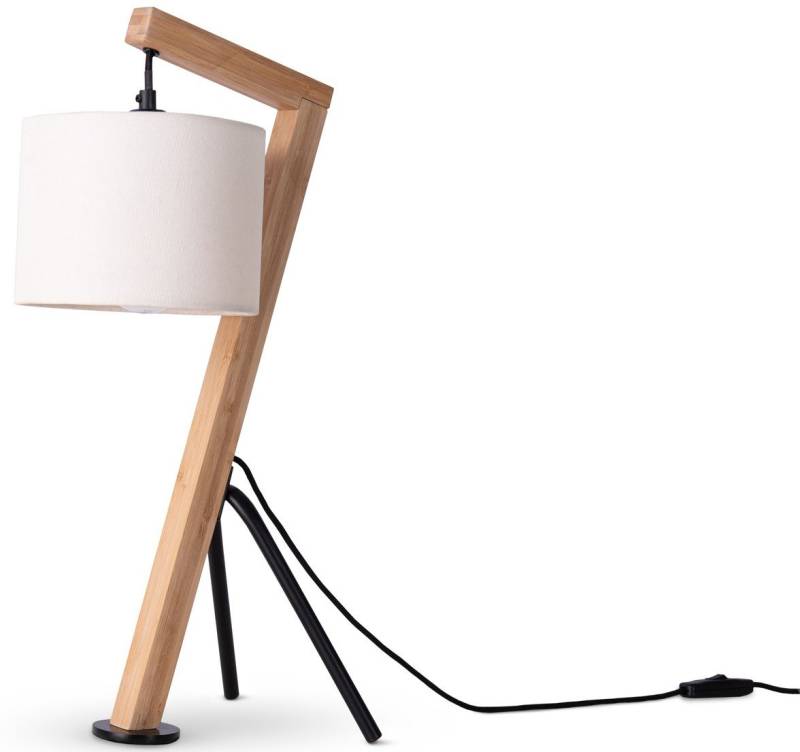 Paco Home Tischleuchte GALLOW, ohne Leuchtmittel, Schreib Holz Dreibein Vintage E27 Galgen Modern Höhe 49cm von Paco Home