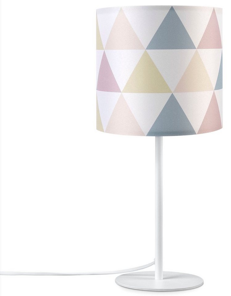 Paco Home Tischleuchte Luca Delta, ohne Leuchtmittel, Stoffschirm Nacht Dreieck Mit Stecker von Paco Home