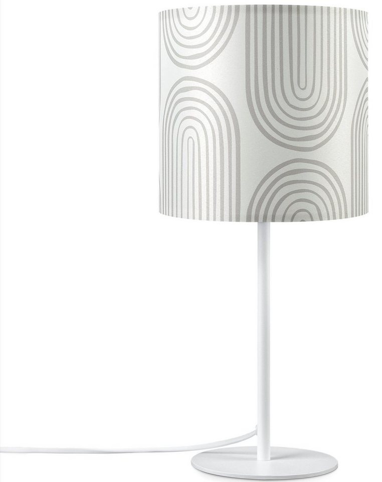 Paco Home Tischleuchte Luca Pillar, ohne Leuchtmittel, Mit Stoffschirm Nach Schlafzimmer Abstrakt Modern Retro E14 von Paco Home