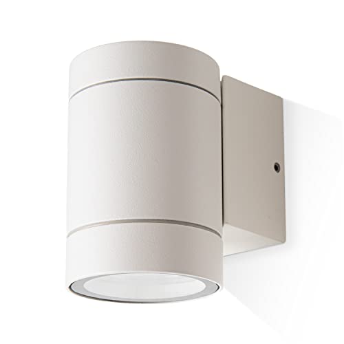 Paco Home Wandlampe Innen Aussen Aussenleuchte Wandleuchte Outdoor Wandbeleuchtung Gartenhaus Modern Garten IP54 3000K, Farbe:Weiß, Leuchtentyp___Technologie:Typ 1-1x GU10 von Paco Home