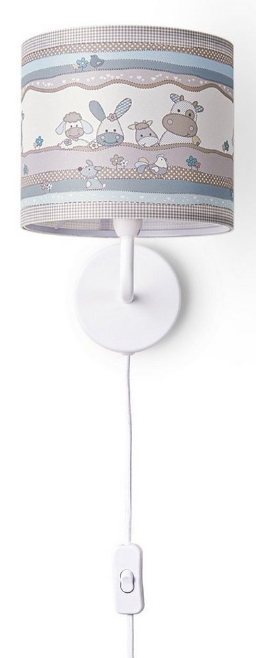 Paco Home Wandleuchte Cosmo 210, ohne Leuchtmittel, Kinderlampe Wandlampe Schalter âˆ…18cm Tier-Motiv Beige Kabel 3m E14 von Paco Home