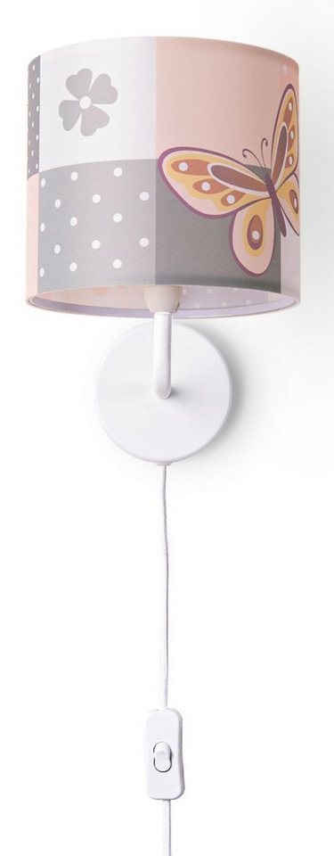 Paco Home Wandleuchte Cosmo 220, ohne Leuchtmittel, Lampe Kinderzimmer Stecker âˆ…18cm Schmetterling Kabel 3m E14 von Paco Home