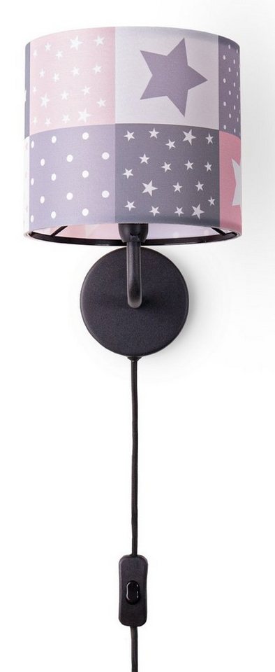 Paco Home Wandleuchte Cosmo 345, ohne Leuchtmittel, Kinderlampe Wandlampe Schalter Ø…18cm Sterne Punkte Kabellänge 3m E14 von Paco Home