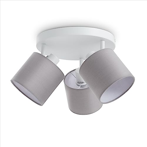 Paco Home Wandleuchte Innen Wandlampe Deckenlampe LED Lampe Lampenschirm Metall Wohnzimmer Esszimmer Schlafzimmer Modernes Design Uni Schirm Stoff E14 von Paco Home