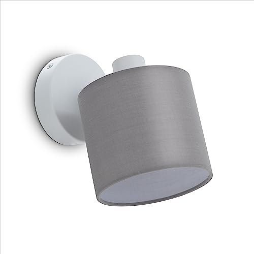 Paco Home Wandleuchte Innen Wandlampe Deckenlampe LED Lampe Lampenschirm Metall Wohnzimmer Esszimmer Schlafzimmer Modernes Design Uni Schirm Stoff E14 von Paco Home