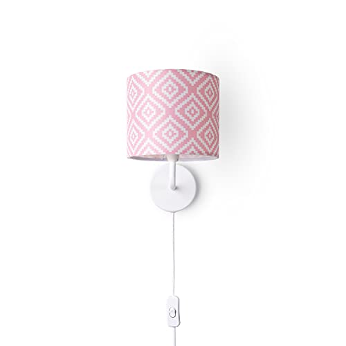 Paco Home Wandleuchte Stofflampenschirm Wandlampe Wohnzimmer E14 Vintage Retro Punkte Rund Geometrisch Mit Stecker und Kabel Paco Home Wandleuchte Stofflampenschirm Wandlampe Wohnzimmer E14 Vintage Retro Punkte Rund Geometrisch Mit Stecker und Kabel von Paco Home