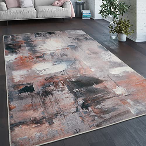 Paco Home Waschbarer Teppich Wohnzimmer Schlafzimmer Vintage Muster Flachgewebe Modern Abstrakt Farbverlauf, Grösse:140x200 cm, Farbe:Bunt 4 von Paco Home