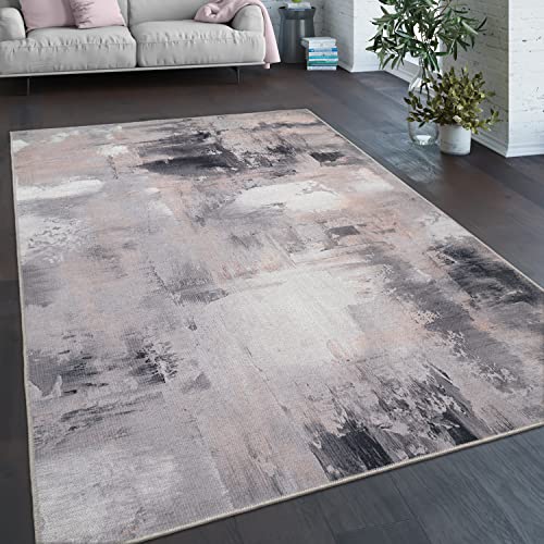 Paco Home Waschbarer Teppich Wohnzimmer Schlafzimmer Vintage Muster Flachgewebe Modern Abstrakt Farbverlauf, Grösse:160x220 cm, Farbe:Grau-Beige von Paco Home