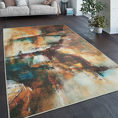 Paco Home Waschbarer Teppich Wohnzimmer Schlafzimmer Vintage Muster Flachgewebe Modern Abstrakt Farbverlauf, Grösse:200x280 cm, Farbe:Bunt von Paco Home