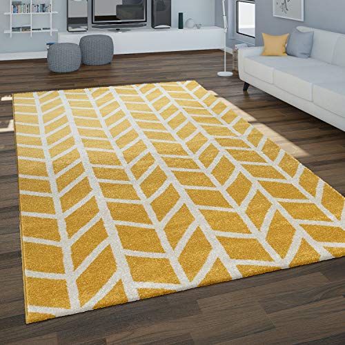 Paco Home Wohnzimmer Teppich, Moderne Geometrische Muster In Grauen und Senfgelben Tönen, Grösse:60x100 cm, Farbe:Gelb Paco Home Wohnzimmer Teppich, Moderne Geometrische Muster In Grauen und Senfgelben Tönen, Grösse:60x100 cm, Farbe:Gelb von Paco Home