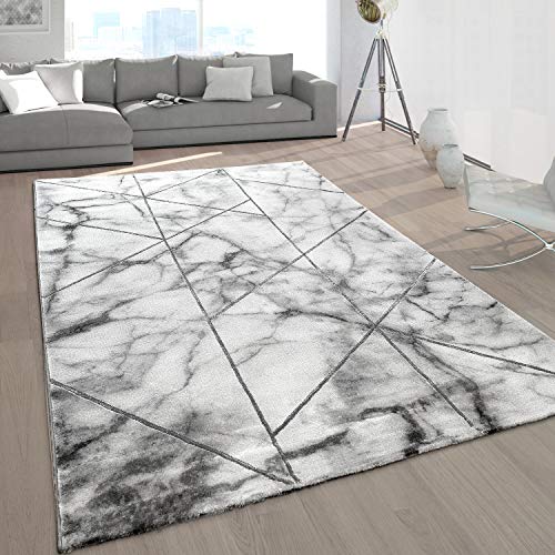 Paco Home Wohnzimmer-Teppiche Grau Gold Weich Marmor Optik Kurzflor mit vers. Designs, Grösse:80x150 cm, Farbe:Silber 4 von Paco Home