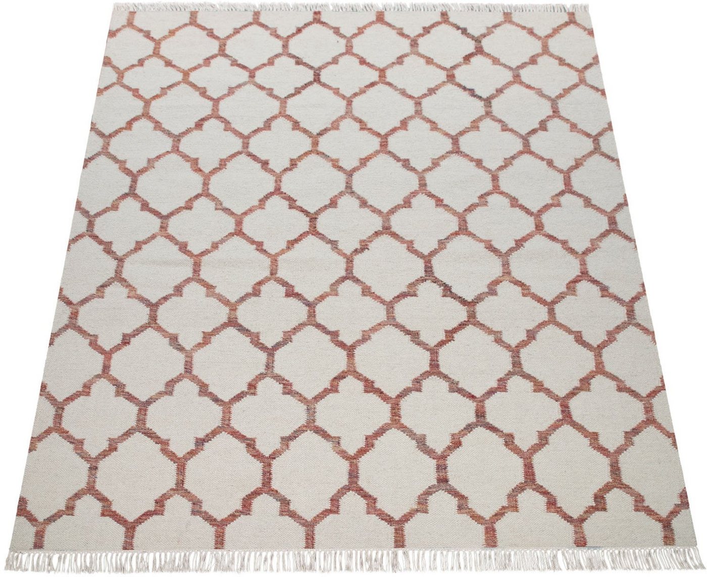 Paco Home Wollteppich Kenitra 503, rechteckig, Höhe: 12 mm, Handweb Teppich, Flachgewebe, reine Wolle, handgewebt, mit Fransen Paco Home Wollteppich Kenitra 503, rechteckig, Höhe: 12 mm, Handweb Teppich, Flachgewebe, reine Wolle, handgewebt, mit Fransen von Paco Home