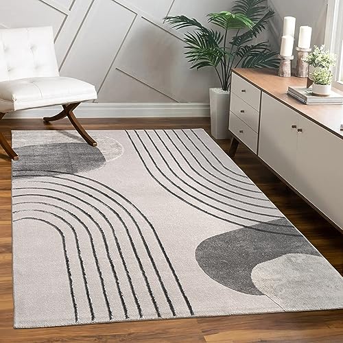 Paco Home Teppich Wohnzimmer Schlafzimmer Moderner Kurzflor glänzendes Palmen-Muster Florales Design Geometrisch Hoch-Tief-Effekt 3D, Grösse:160x230 cm, Farbe:Grau 4 von Paco Home