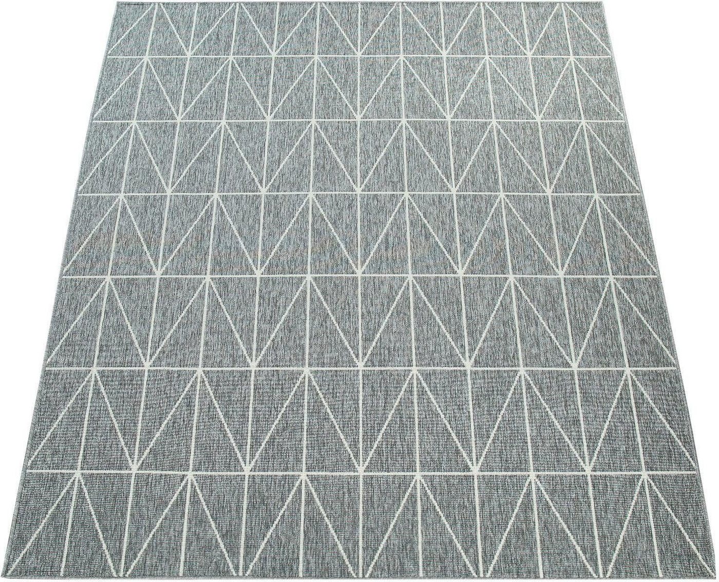 Paco Home Teppich Brugge 224, rechteckig, Höhe: 4 mm, Flachgewebe, modernes gemetrisches Muster, In- und Outdoor geeignet von Paco Home