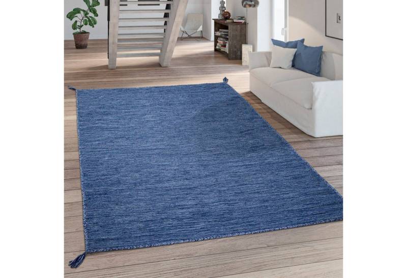 Paco Home Teppich Kilim 210, rechteckig, Höhe: 12 mm, Handgwebt, Flachgewebe, reine Baumwolle, handgewebt, Uni Farben von Paco Home