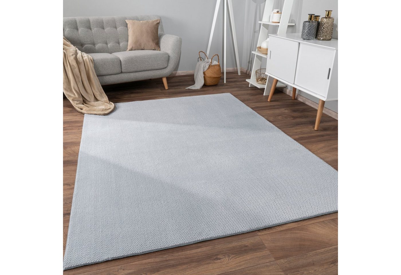 Paco Home Teppich Sevilla 521, rechteckig, Höhe: 16 mm, Kurzflor, Uni Farben, weich & kuschelig, Hoch-Tief Effekt, Wohnzimmer von Paco Home