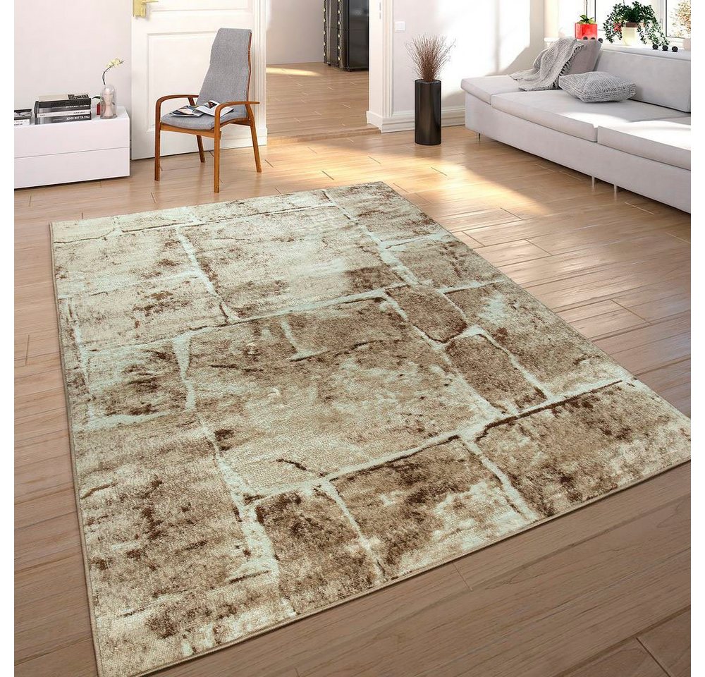 Teppich Sinai 050, Paco Home, rechteckig, Höhe: 13 mm, Kurzflor, Stein Muster, ideal im Wohnzimmer & Schlafzimmer von Paco Home