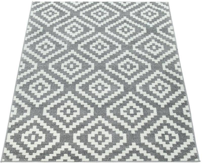 Paco Home Teppich Stella 400, rechteckig, Höhe: 16 mm, Kurzflor, Pastell Farben, Rauten Design, Wohnzimmer von Paco Home