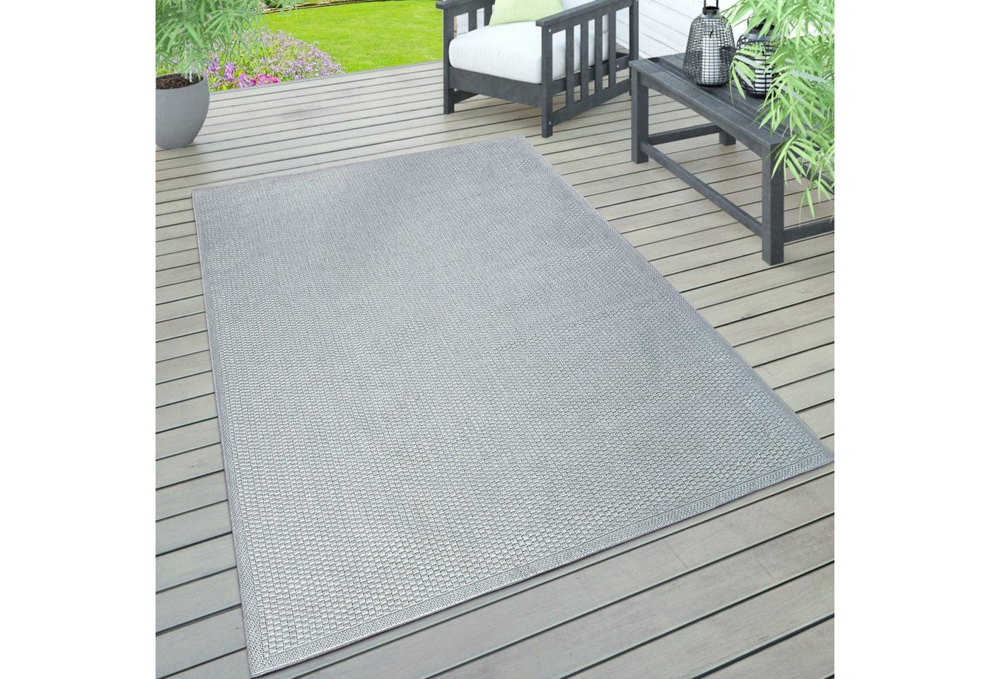 Paco Home Teppich Timber 125, rechteckig, Höhe: 4 mm, Flachgewebe, Sisal Optik, auch als Läufer, In- und Outdoor geeignet von Paco Home