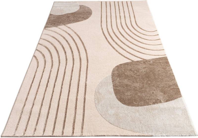 Paco Home Teppich Tuana 216, rechteckig, Höhe: 15 mm, Kurzflor, modernes Design, Regenbogen, Hoch-Tief Struktur, Scandi-Look von Paco Home