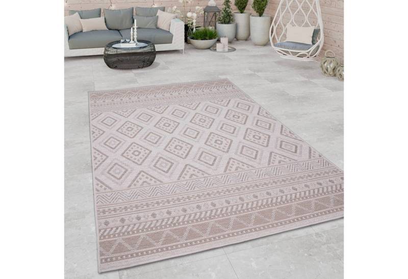 Paco Home Teppich Vermont 184, rechteckig, Höhe: 4 mm, Flachgewebe, modernes Design mit Rauten, gesteift, Outdoor geeignet von Paco Home