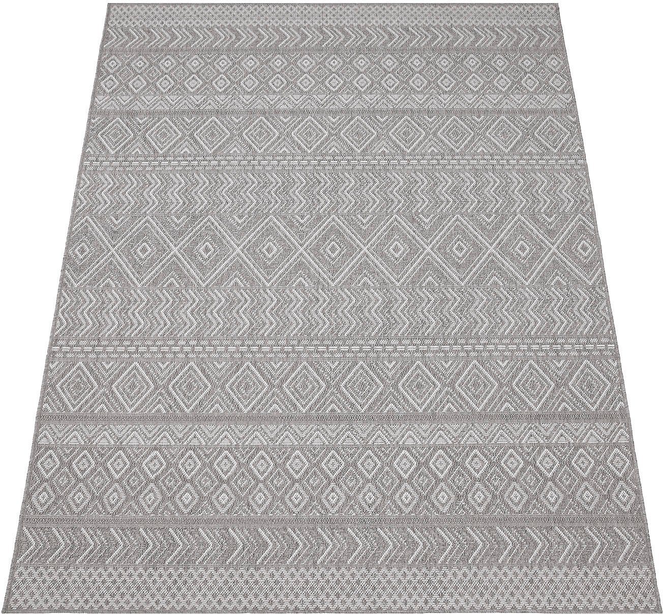 Paco Home Teppich Vermont 190, rechteckig, Höhe: 4 mm, Flachgewebe, modernes Design mit Rauten, gesteift, Outdoor geeignet von Paco Home