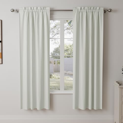 Pacok Verdunklungsvorhänge 2er Set Gardinen Blickdicht Thermo Hitzeschutz Gardine Lichtundurchlässig für Schlafzimmer Wohnzimmer,Beige Vorhänge Verdunkelnd H 175 x B 140 cm von Pacok