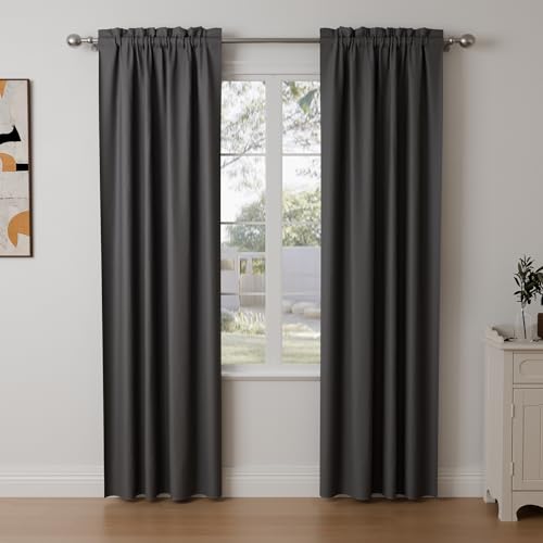 Pacok Verdunklungsvorhänge 2er Set Gardinen Blickdicht Thermo Hitzeschutz Gardine Lichtundurchlässig für Schlafzimmer Wohnzimmer,Dunkelgrau Vorhänge Verdunkelnd H 225 x B 140 cm Pacok Verdunklungsvorhänge 2er Set Gardinen Blickdicht Thermo Hitzeschutz Gardine Lichtundurchlässig für Schlafzimmer Wohnzimmer,Dunkelgrau Vorhänge Verdunkelnd H 225 x B 140 cm von Pacok