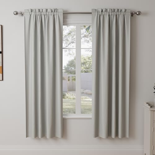 Pacok Verdunklungsvorhänge 2er Set Gardinen Blickdicht Thermo Hitzeschutz Grau Vorhänge Verdunkelnd H 175 x B 138 cm,Gardine Lichtundurchlässig für Schlafzimmer Wohnzimmer Pacok Verdunklungsvorhänge 2er Set Gardinen Blickdicht Thermo Hitzeschutz Grau Vorhänge Verdunkelnd H 175 x B 138 cm,Gardine Lichtundurchlässig für Schlafzimmer Wohnzimmer von Pacok