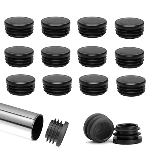 40 Lamellar Plugs Diameter 22 mm Lamellar Plugs Round plug cover cap Plastic Lamellar plug Round Pipe Plugs Black for Round Pipes with Furniture Gliders Round Plastic Caps for Pipes Round End Cap von PacuM