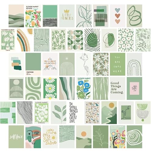 50-Piece Postcard Wall Collage Set Green Premium Wall Collage Kit Aesthetic Wall Collage Indie Room Decor Living Room Wall Collage Set Adrette Raumdekoration für das Schlafzimmer eines Mädchens 50-Piece Postcard Wall Collage Set Green Premium Wall Collage Kit Aesthetic Wall Collage Indie Room Decor Living Room Wall Collage Set Adrette Raumdekoration für das Schlafzimmer eines Mädchens von PacuM