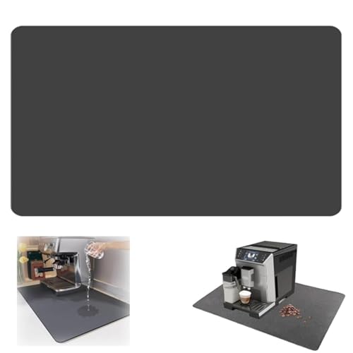 Abtropfmatte Geschirr Abtropfmatte 60 x 50cm Schnelltrocknend Trockenmatte UnterlageGeschirr für Küchenarbeitsplatte saugfähiges KaffeemaschinenGeeignet Arbeitsplatten, Kaffeemaschinen (Dunkelgrau) von PacuM
