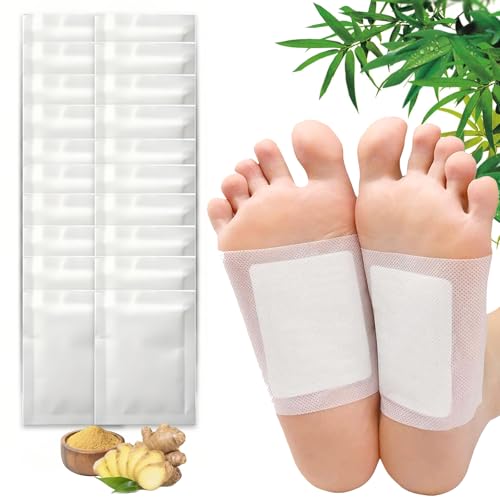 Pack of 40 Detoxification Plasters Feet Detox Fußpflaster Entgiftung Deep Cleansing Foot Pads 100% Natural Detox Patches for Feet with Bamboo，for Detoxification Treatment and Body Cleansing von PacuM