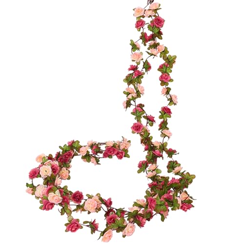 PacuM 3 Stück 2,45M Blumengirlande Künstlich Blumen Girlande Simulation Blumengirlande Deko Biegsam Kunstblumen Girlande Blumen Blumenranken Künstlich für Dekoration Wänden Türen Fenstern von PacuM