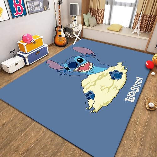 PacuM LILO & Stitch Teppich Anime Cartoon Weicher Teppich rutschfeste Badematte Fußmatten Für Wohnzimmer Schlafzimmer Büro Dekor- Kid Play Bodenmatte von PacuM