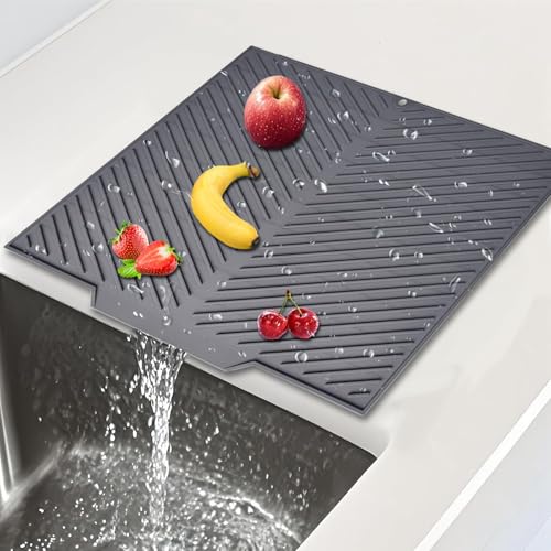 PacuM Silikon Abtropfmatte für Geschirr hellgrau 33.5 x 43cm Abtropfmatte Geschirr Silikon Faltbare Geschirrmatte Hitzebeständige Rutschfeste Abtropfmatte Spüle für Küchentheke Schubladeneinlage PacuM Silikon Abtropfmatte für Geschirr hellgrau 33.5 x 43cm Abtropfmatte Geschirr Silikon Faltbare Geschirrmatte Hitzebeständige Rutschfeste Abtropfmatte Spüle für Küchentheke Schubladeneinlage von PacuM